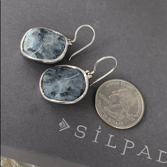 Beautiful Retired large SILPADA Feldspar and Sterling silver wavy  Earrings - Picture 4 of 6
